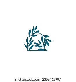 imagen vectorial del logotipo de bambú verde hoja