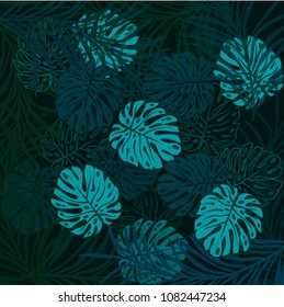 Leaf green and blue color pattern design illustration wallpaper background