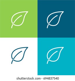 Leaf green and blue material color minimal icon or logo design