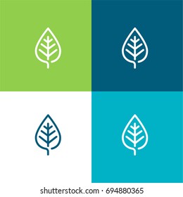 Leaf green and blue material color minimal icon or logo design