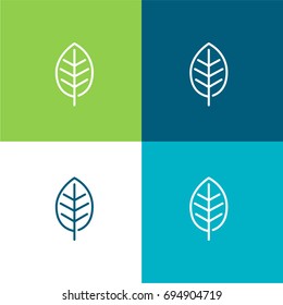 Folha verde e azul cor material mínimo ícone ou logotipo design