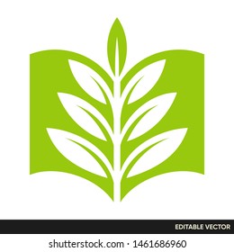 LEAF GREEN BOOK LOGO VECTOR DESIGN