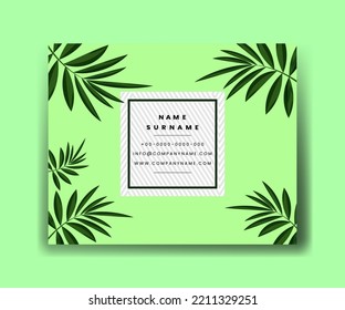 vector de ilustración de tarjeta verde de hoja