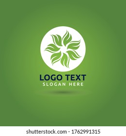 Leaf green circle logo vector