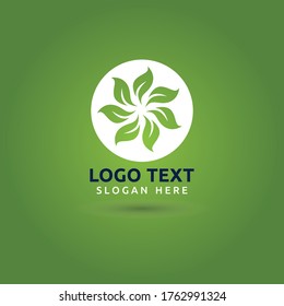 Leaf green circle logo vector