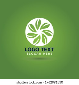 Leaf green circle logo vector