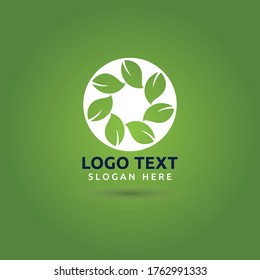Leaf green circle logo vector