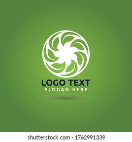 Vector del logotipo del círculo verde de la hoja