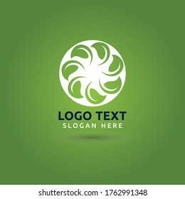Leaf green circle logo vector