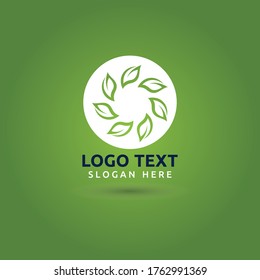 Leaf green circle logo vector