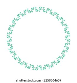 leaf green circular border round floral graphic design vector illustration eps