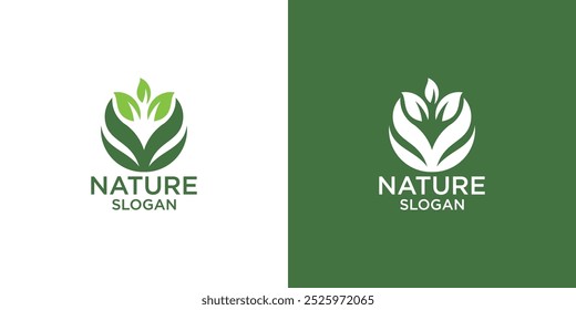 folha com cor verde logotipo design vetor
