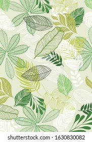 Leaf green color pattern vector illustration design wallpaper background