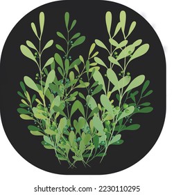 ilustración vectorial de color verde hoja con fondo negro