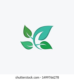 Leaf Green Colorful Naturally Organic Logo
