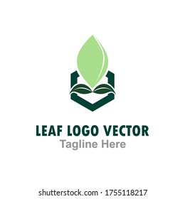 Vector de logotipo de la empresa verde de hoja