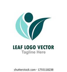 Vector de logotipo de la empresa verde de hoja
