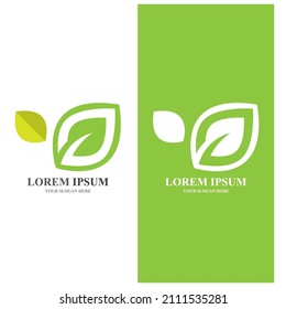 Leaf green  ecology nature logo element vector