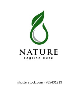 Leaf green essential drop logo