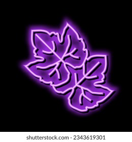 leaf green grape neon light sign vector. leaf green grape illustration