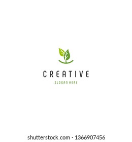 Leaf Green Growth Ecology Creative Business Logo
