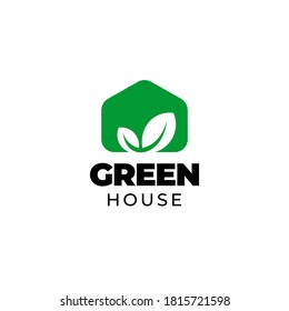 diseño de plantilla de logotipo de casa verde hoja