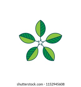leaf green initials logo template