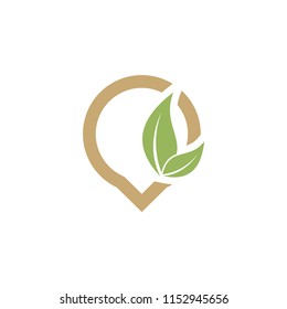 leaf green initials logo template