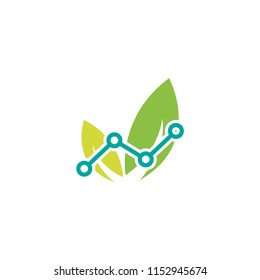 leaf green initials logo template