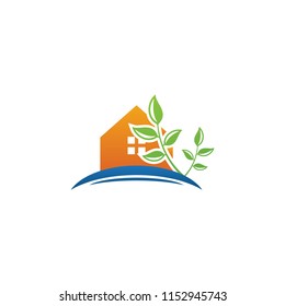 leaf green initials logo template