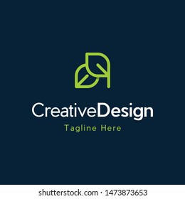 Leaf Green Line Creative Business Logo