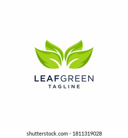 leaf green logo design, simple logo concept