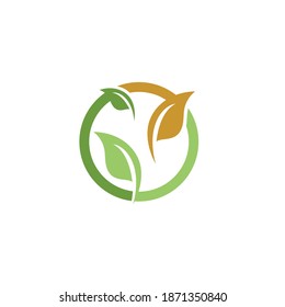 Leaf green logo ecology nature element vector