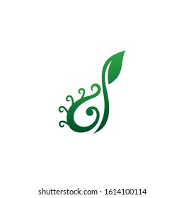 leaf green logo with ornament element template