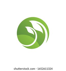  leaf green logo and symbol nature element vector
