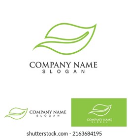 Leaf-grünes Logo und Symbol, Vektorvorlage