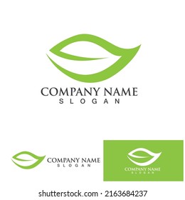 Leaf green logo and symbol vector template