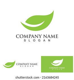 Leaf green logo and symbol vector template
