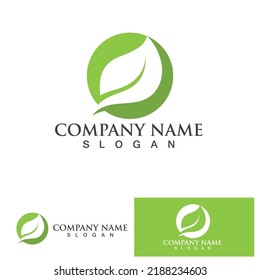 Leaf green logo and symbol vector template