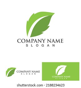 Leaf green logo and symbol vector template