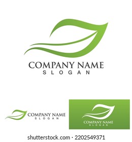 Leaf green logo and symbol vector template