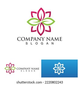 Leaf green logo and symbol vector template