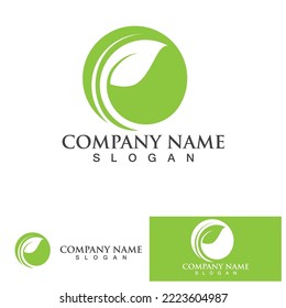 Leaf green logo and symbol vector template
