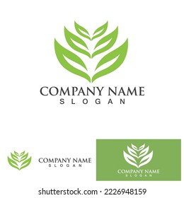 Leaf green logo and symbol vector template