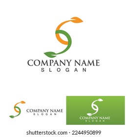 Leaf green logo and symbol vector template