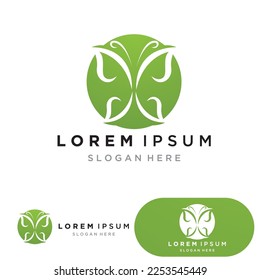 Leaf green logo and symbol vector template