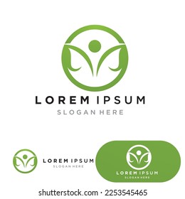 Leaf green logo and symbol vector template