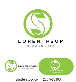 Leaf green logo and symbol vector template