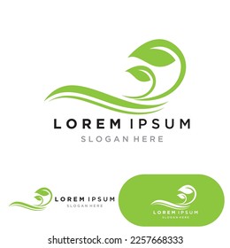Leaf green logo and symbol vector template