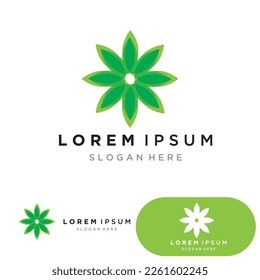 Leaf green logo and symbol vector template